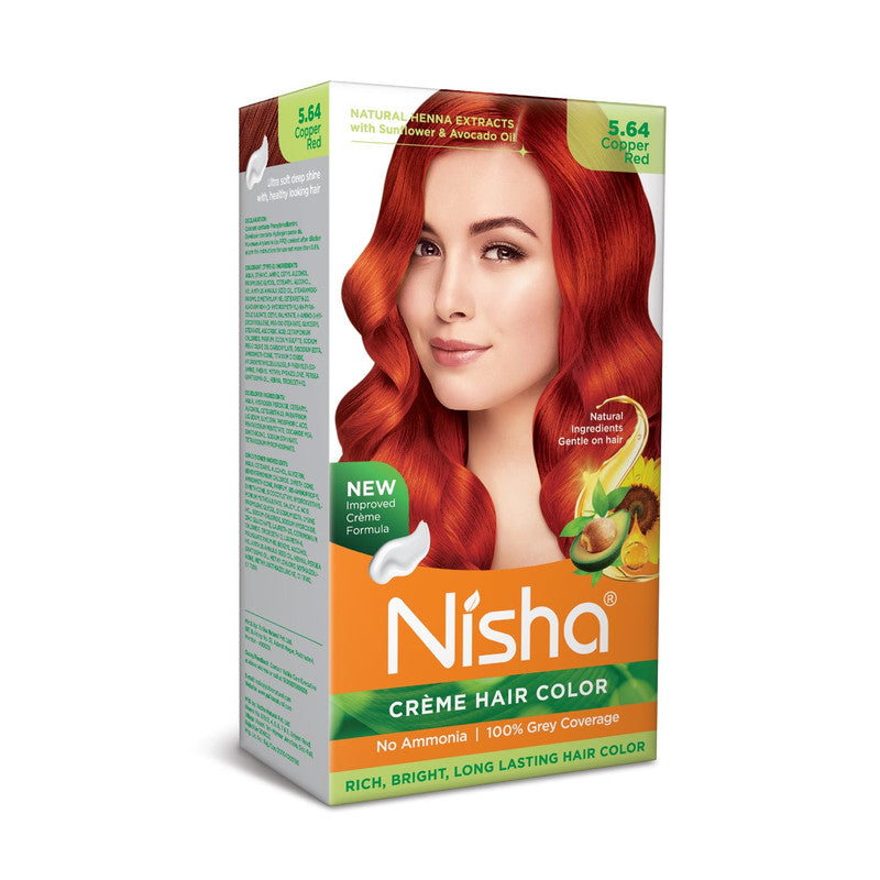 Nisha Creme Hair Color for Women and Men- Copper Red, 120gm, Long-lasting, 100% Grey Coverage Permanent Hair Colour-0