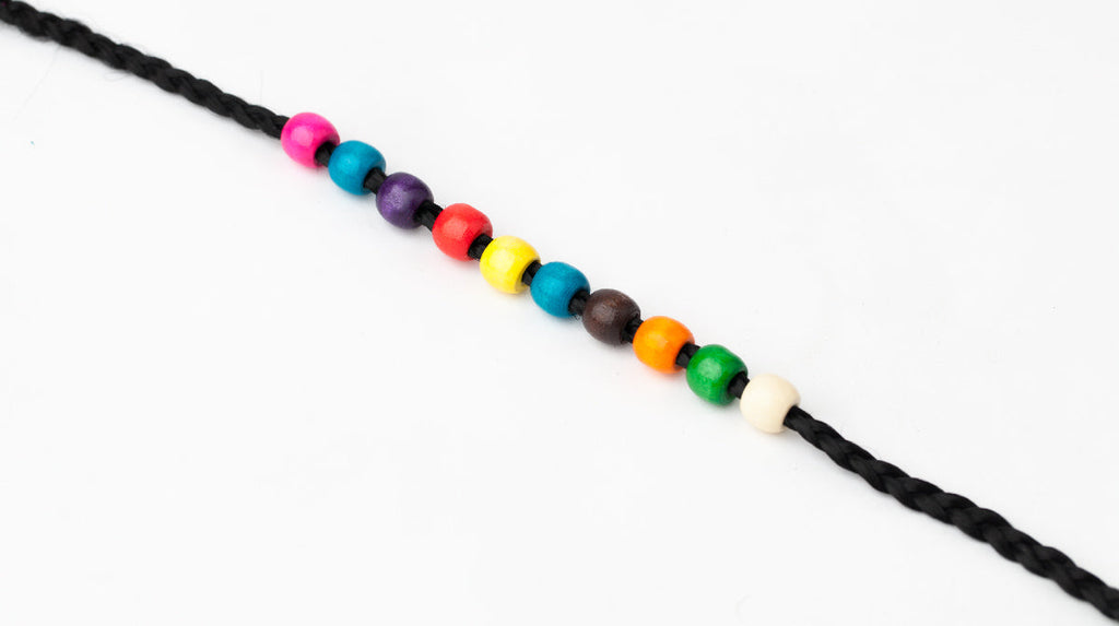 Wooden hair beads small colored AFROline (10pcs)