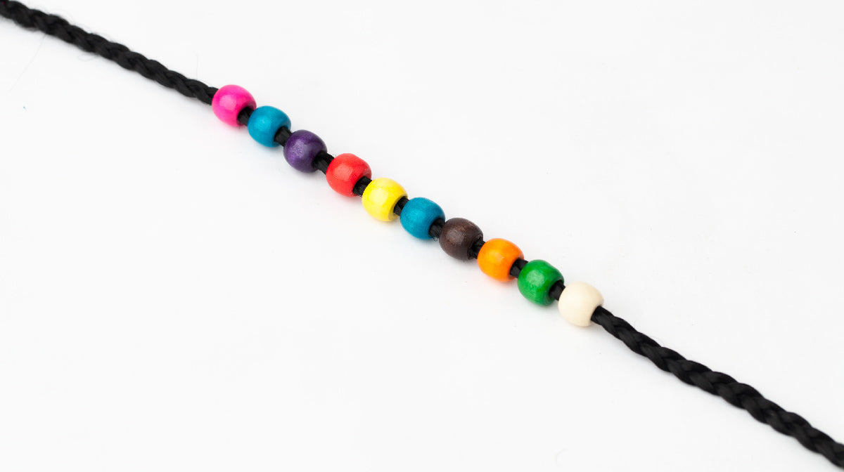 Wooden hair beads small colored AFROline (10pcs)