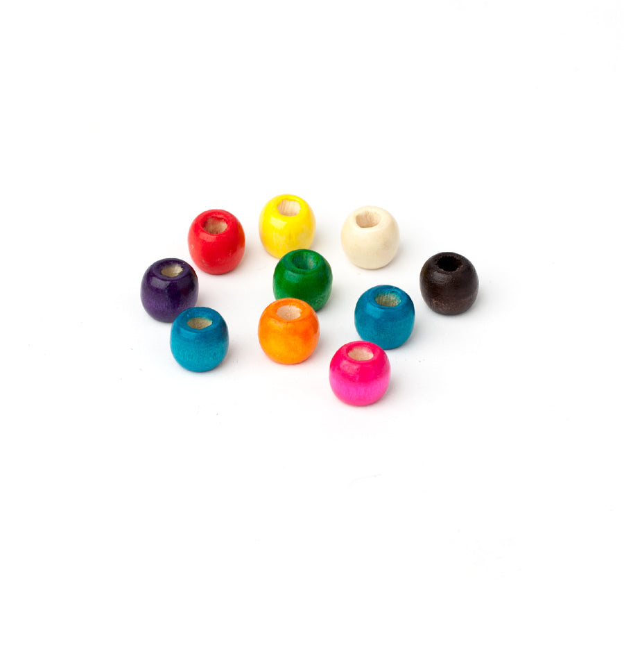 Wooden hair beads small colored AFROline (10pcs)